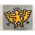 vintage 1980s keith haring angel screenprint