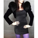 vintage 1980s velvet fox bolero