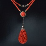 vintage art nouveau coral necklace