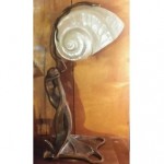 vintage art nouveau shell lamp