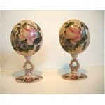 vintage cambridge glass footed globe vases