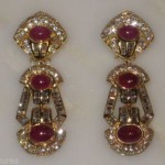 vintage cartier 18k ruby diamond earrings