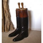 vintage decorative leather boots with boot trees