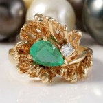 vintage emerald and diamond ring