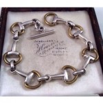 vintage equestrian silver bits bracelet