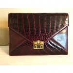 vintage gucci alligator and leather purse