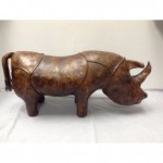 vintage liberty of london leather rhino footstool