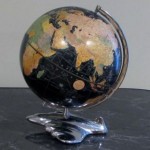 vintage mid-century weber costello airplane base globe