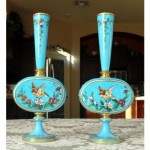 vintage pair bristol vases