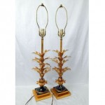 vintage pair mid-century lamps