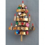 vintage rare hollycraft christmas tree brooch