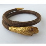 vintage ruby eye 18k snake hair bracelet