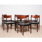 vintage set poul volther danish teak dining chairs