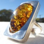 vintage sterling amber ring