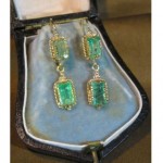 vintage victorian 14k emerald earrings