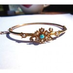 vintage victorian turquoise and pearl bracelet