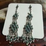 vintage zuni long dangle petit point earrings