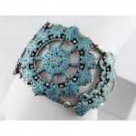 vintage zuni sterling inlaid turquoise bracelet