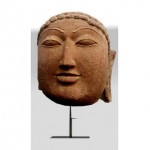 ancient buddha head statue