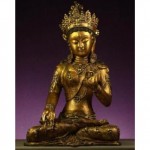 antique 1800s gilt bronze buddha