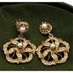 antique 1860s 14k pearl earrings