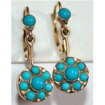 antique 1880s victorian french 18k turquoise earrings