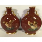 antique 1887 mintons moon flasks