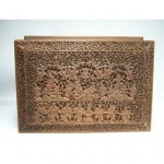 antique 1900s anglo indian carved sandalwood box