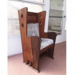 antique 1900s arts & crafts oak chair