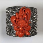 antique 19th century chinese sterling coral bracelet