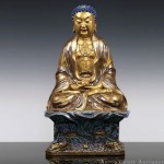 antique 19th century enamel gilt buddha