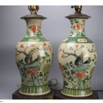 antique 19th century pair chinese vase lamps