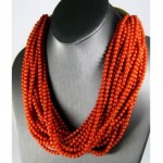 antique 20-strand coral necklace