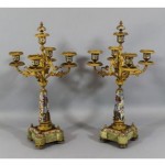 antique champlev candelabra