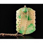 antique chinese carved jadeite necklace