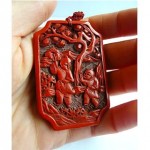 antique chinese cinnabar pendant