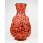 antique chinese cinnabar vase