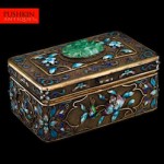 vintage 1940s chinese silver cloisonne enmale jade box