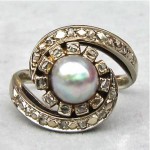 antique diamond pearl ring