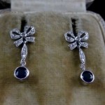 antique edwardian diamond sapphire earrings