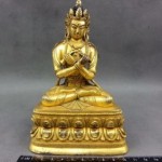 antique gilt bronze buddha