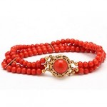 antique victorian 18k coral bead bracelet