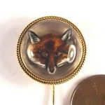 antiue 1880s 18k fox stickpin