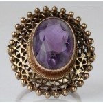 vintage 14k amethyst filigree ring