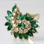 vintage 14k emerald diamond ring