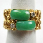 vintage 14k jade diamond ring