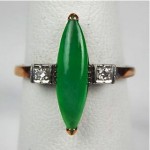 vintage 14k jade diamond ring