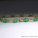 vintage 14k jade link bracelet