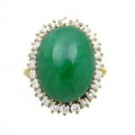 vintage 18k jadeite diamond ring