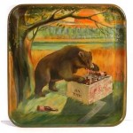 vintage 1910s tin lithograph advertising tray